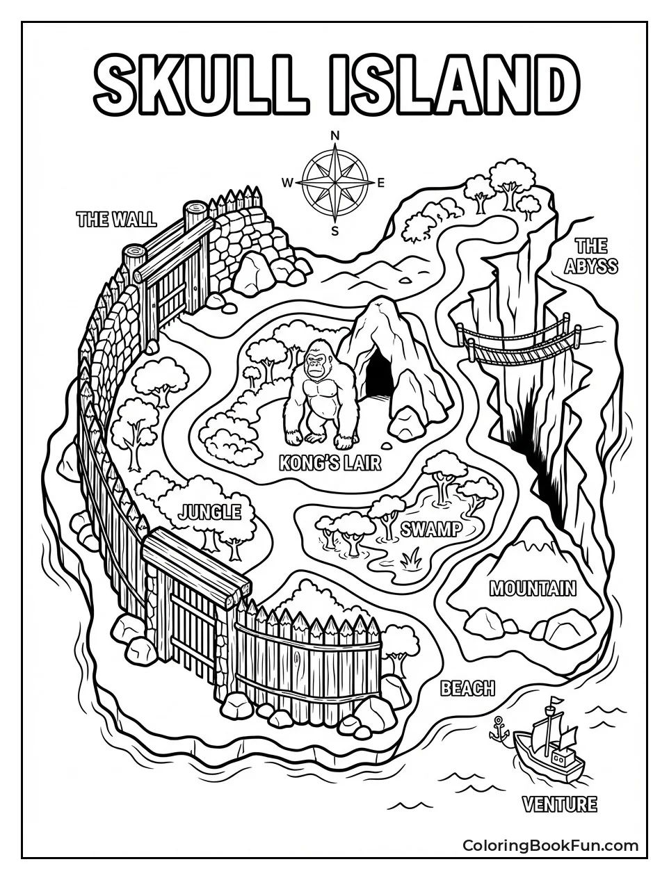 Skull Island Treasure Map
