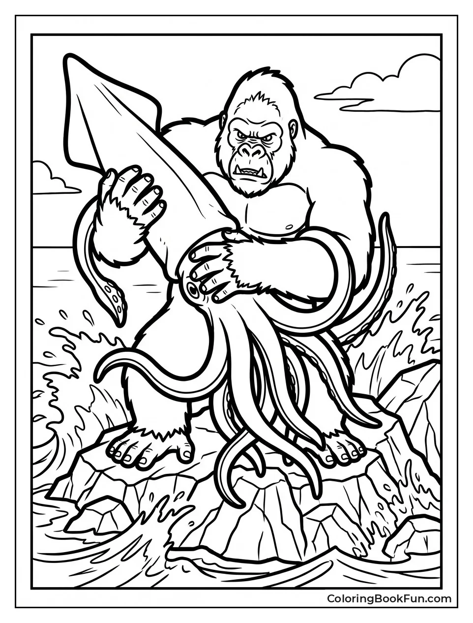 Kong Strangles Giant Squid