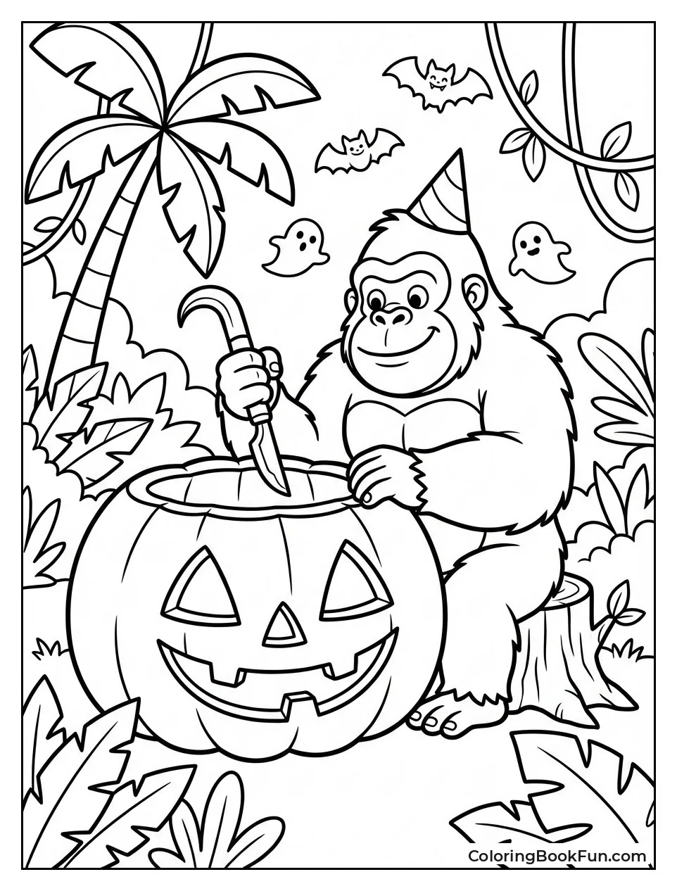 Kong Carves Giant Pumpkin