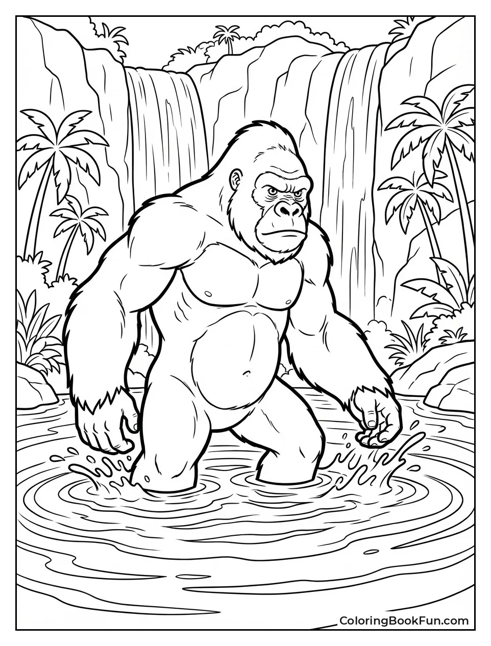 Kong Splashes in Lagoon