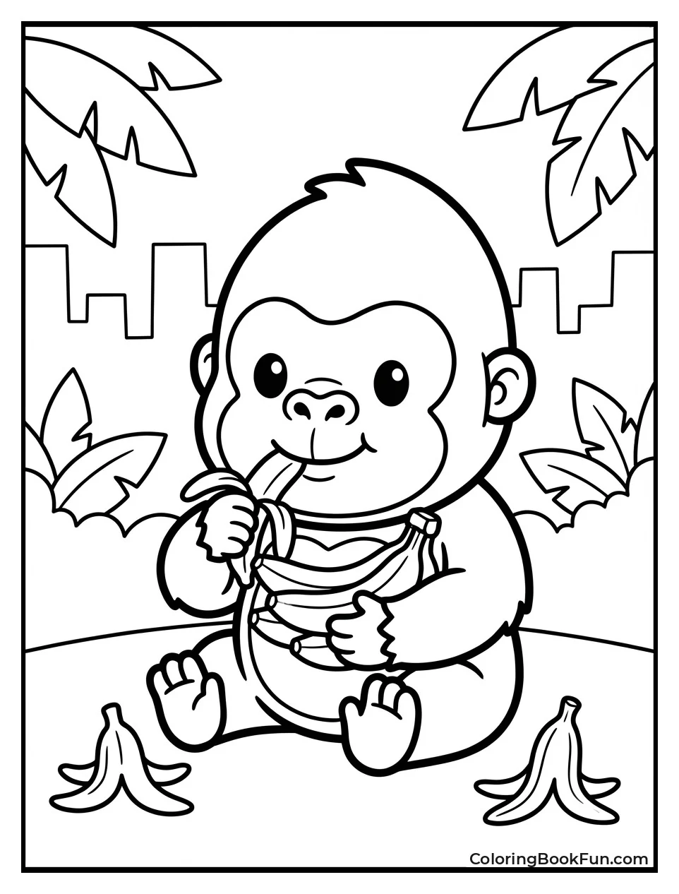 Cute Kong Eats Bananas