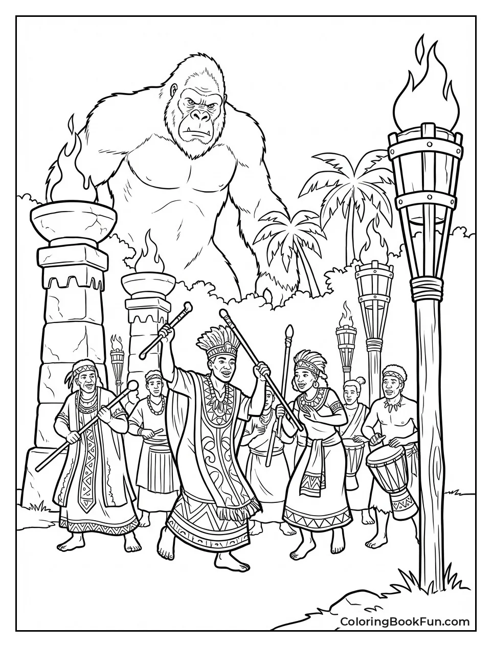 Natives Dance with Torches