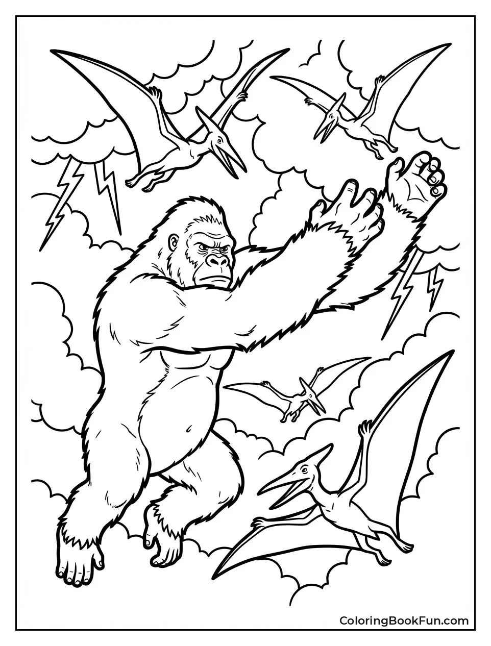 Kong Fights Pterosaurs