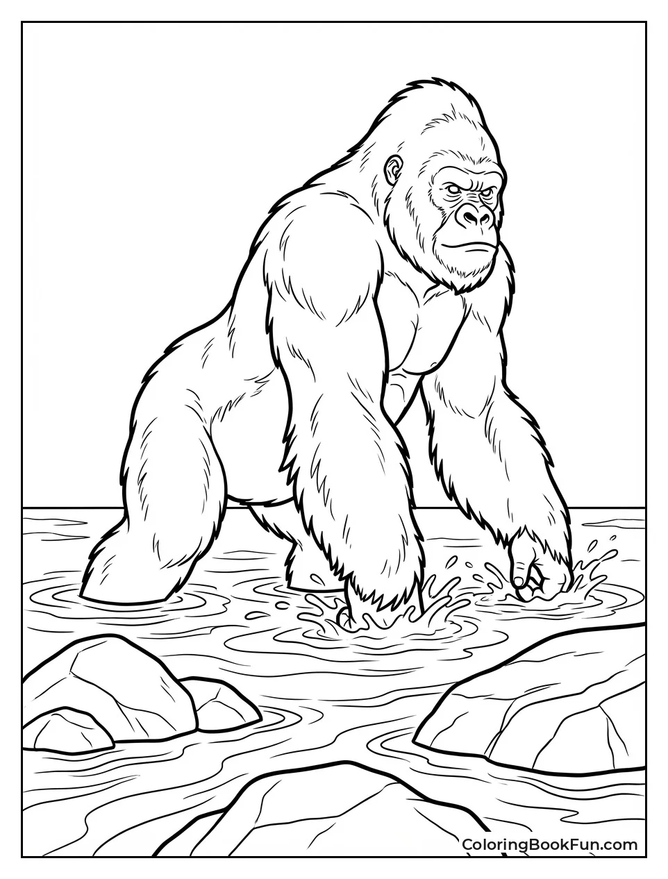 Kong Wades Through River