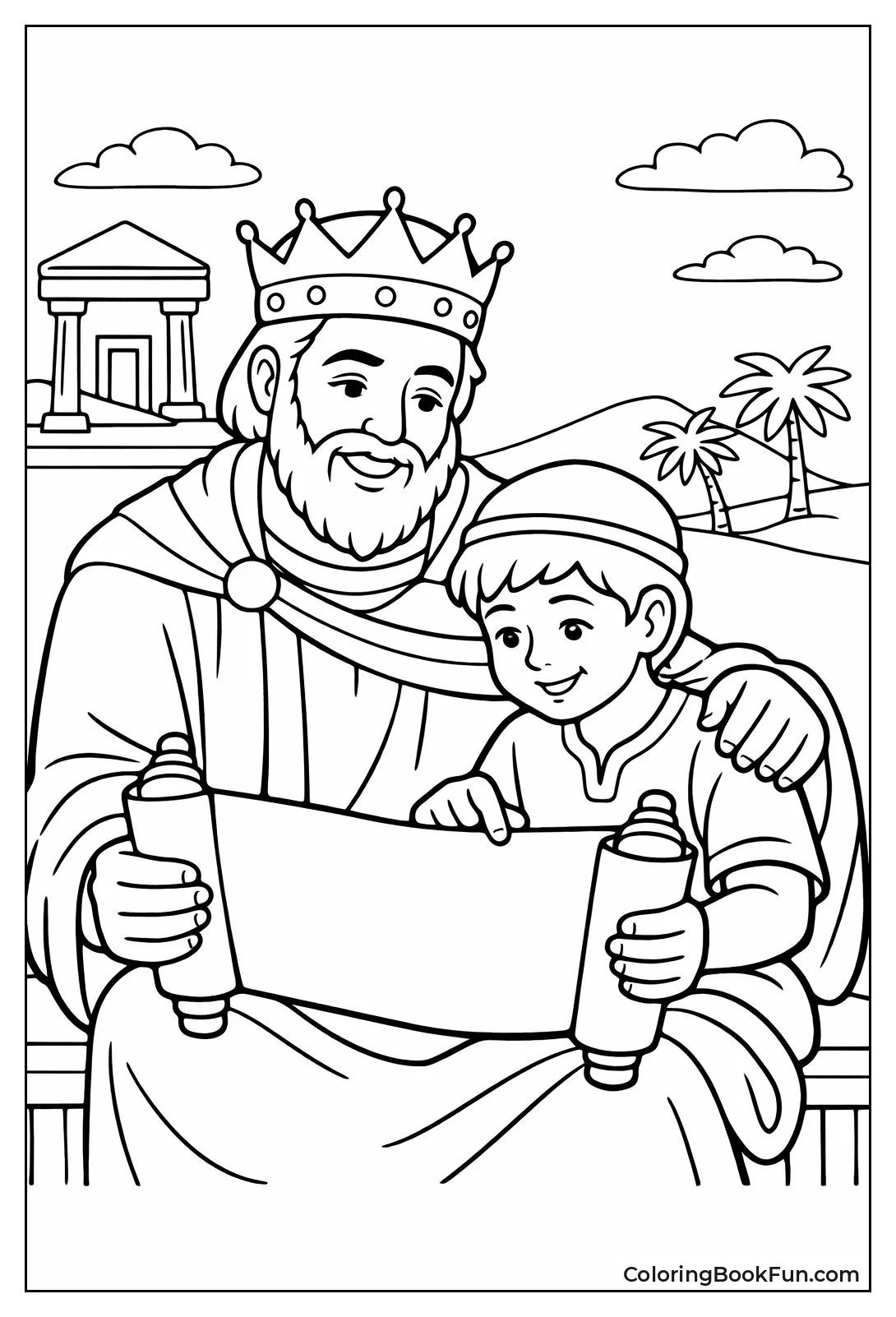 Father Son Read Scroll