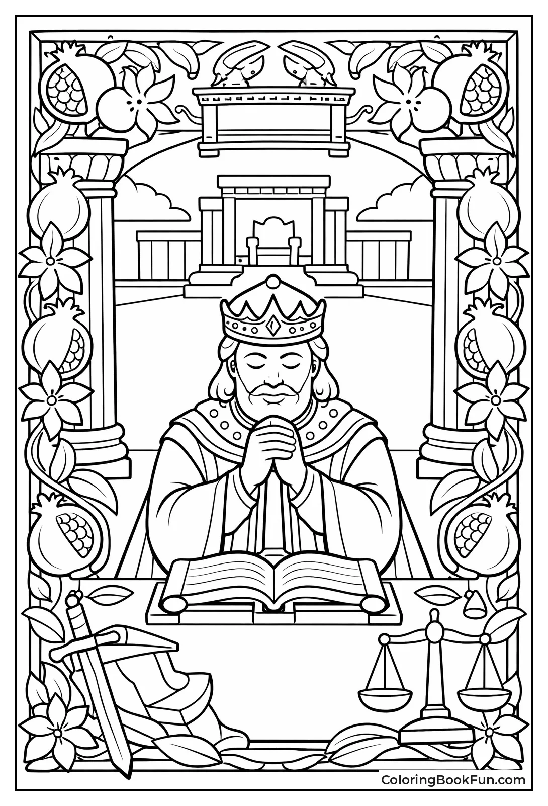 Pomegranate Temple Border Flowers