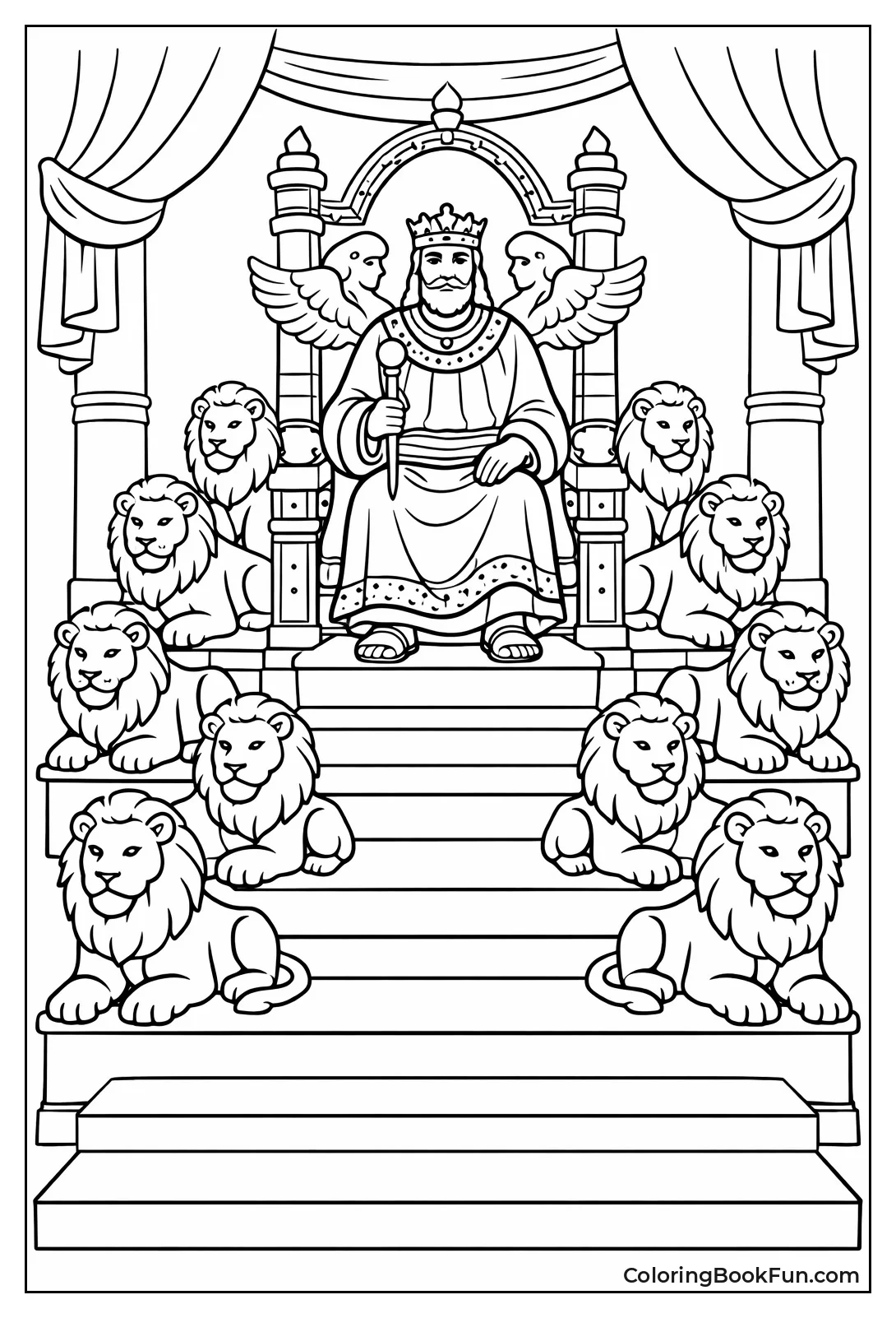 Fancy Golden Lion Throne