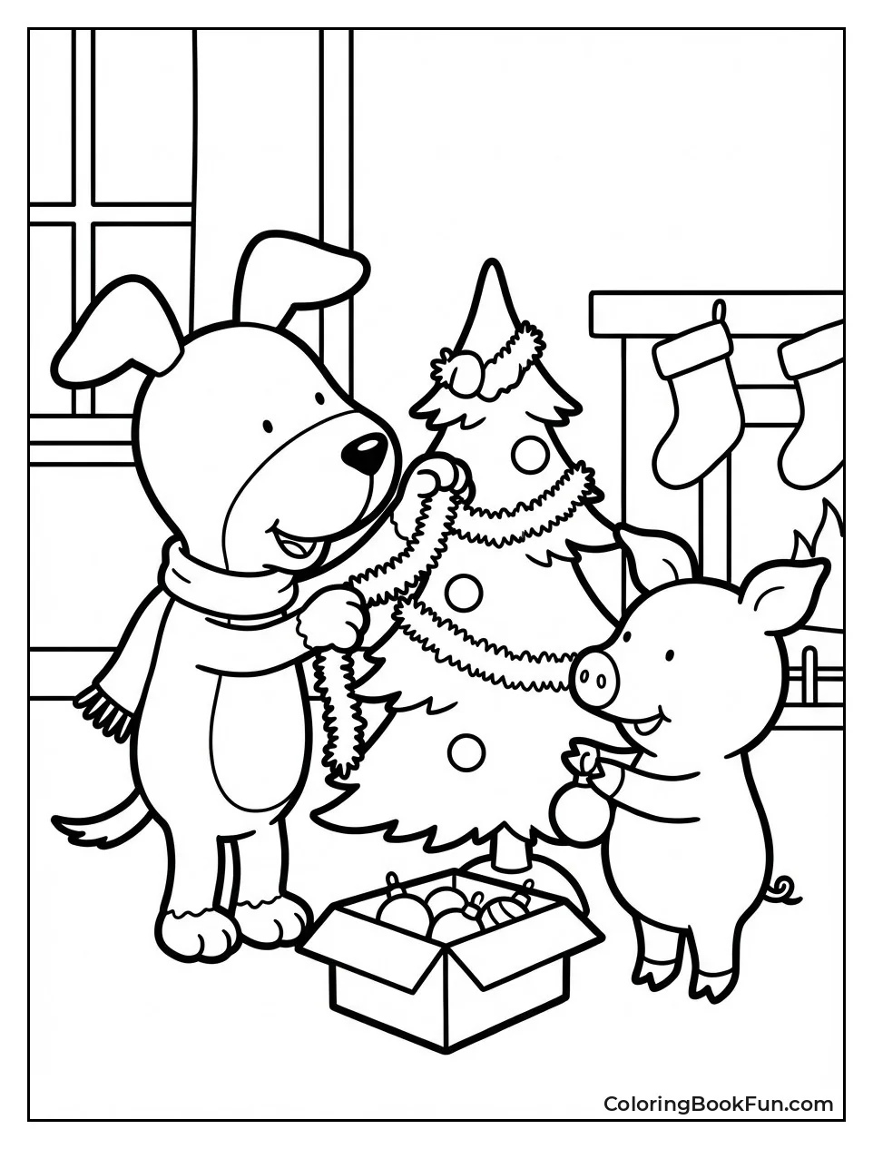 Kipper Decorates Christmas Tree