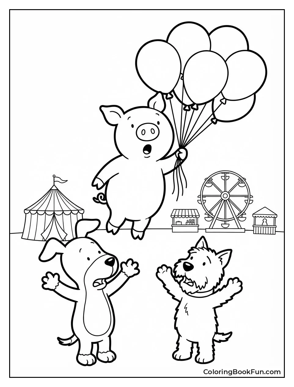 Arnold Floats with Balloons