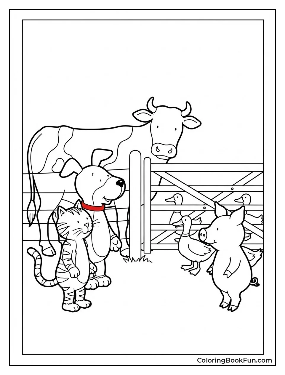 Friends Visit Farm Animals