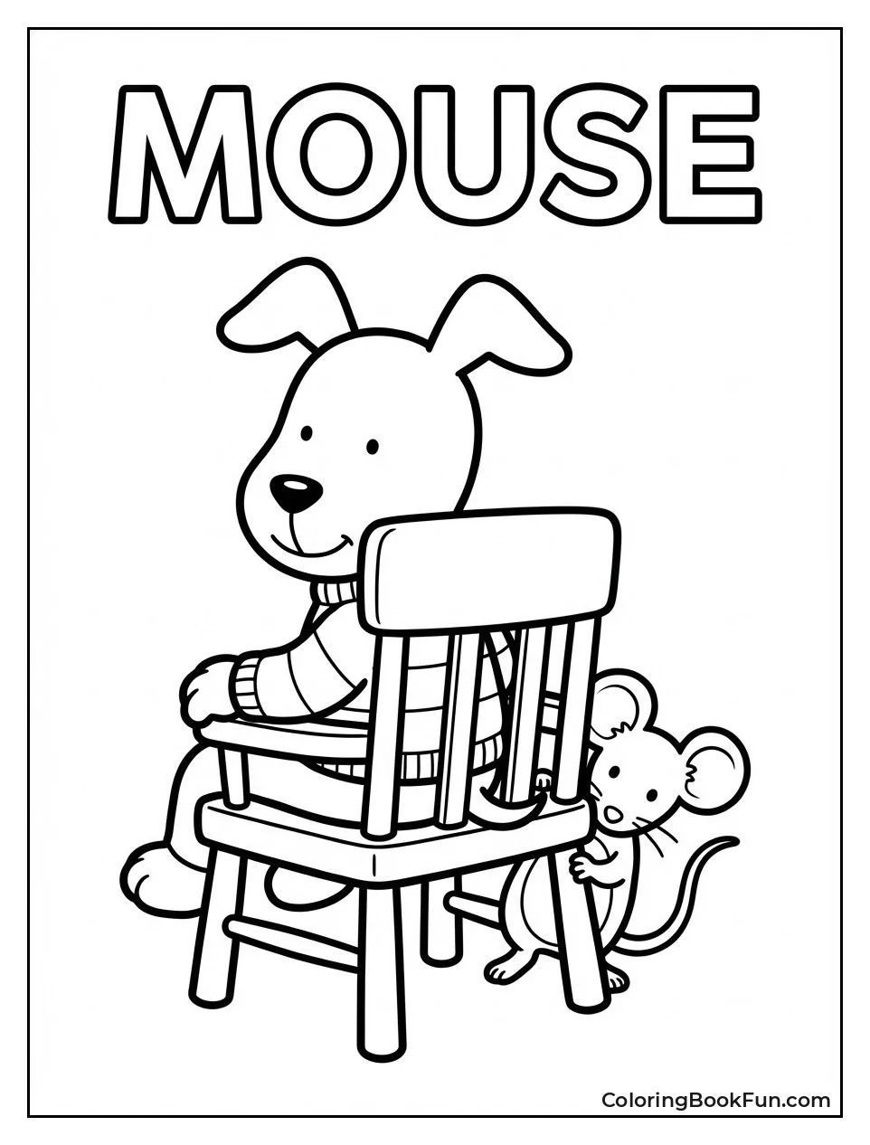 Mouse Peeks from Chair