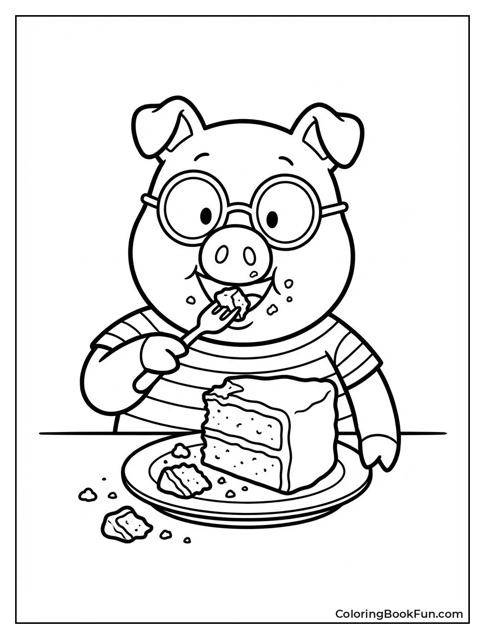 Pig Munching Chocolate Cake