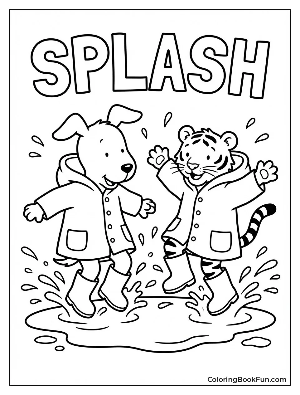 Friends Splash Rainy Puddles