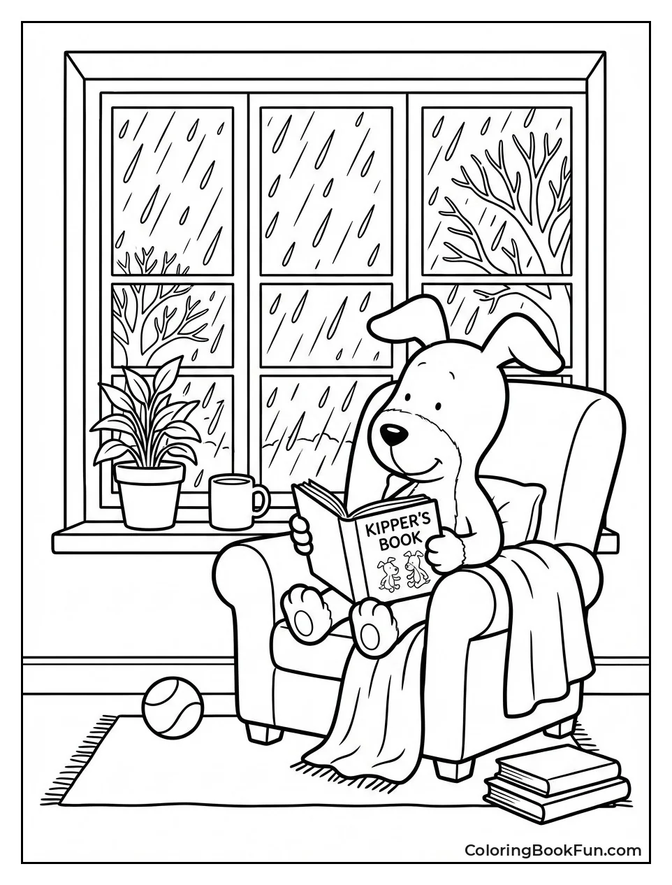 Kipper Reads Rainy Book