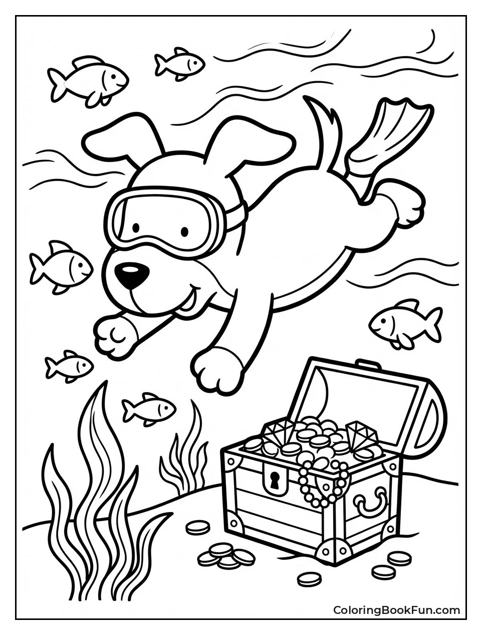 Kipper Swims with Fish