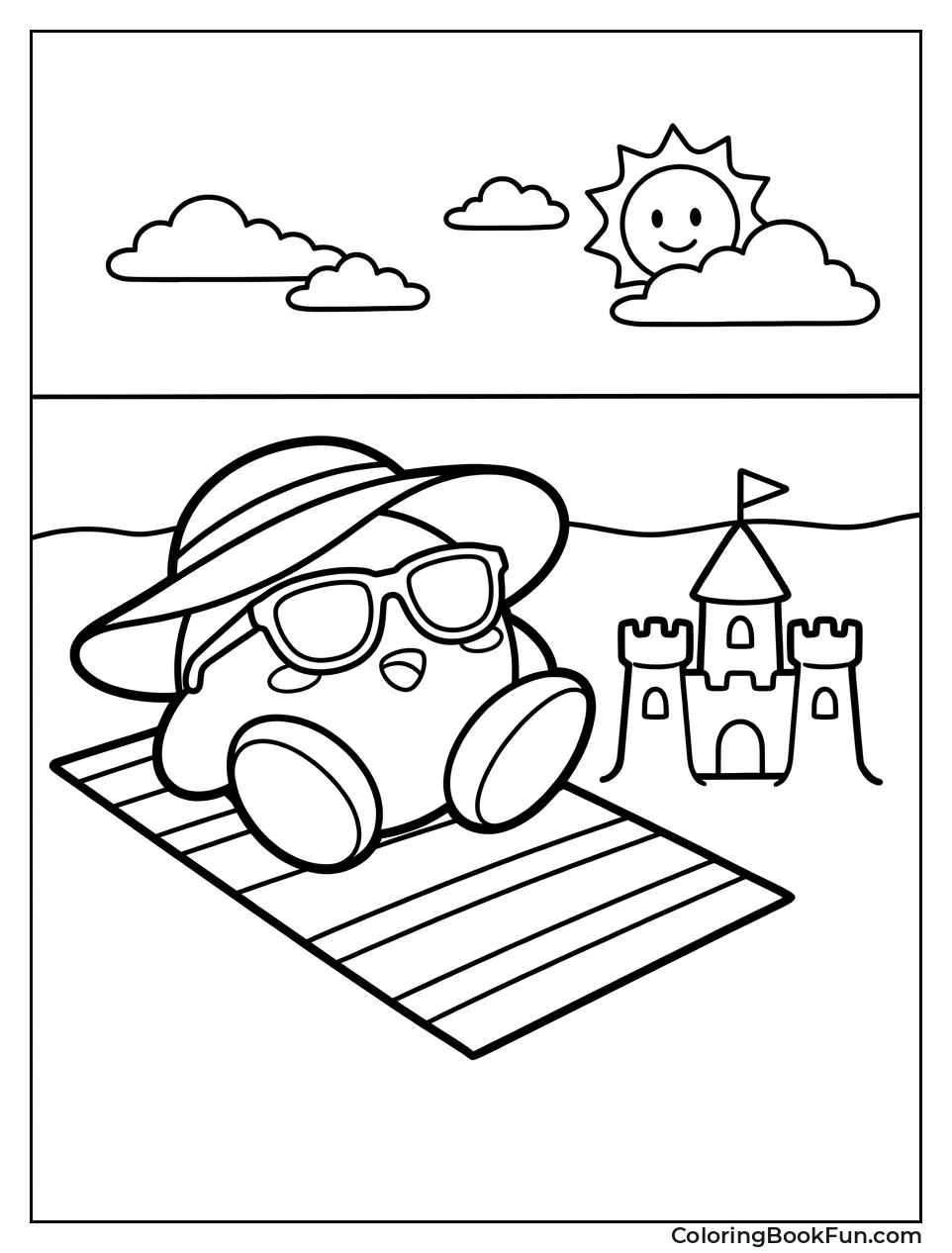 Kirby Relaxes on Beach