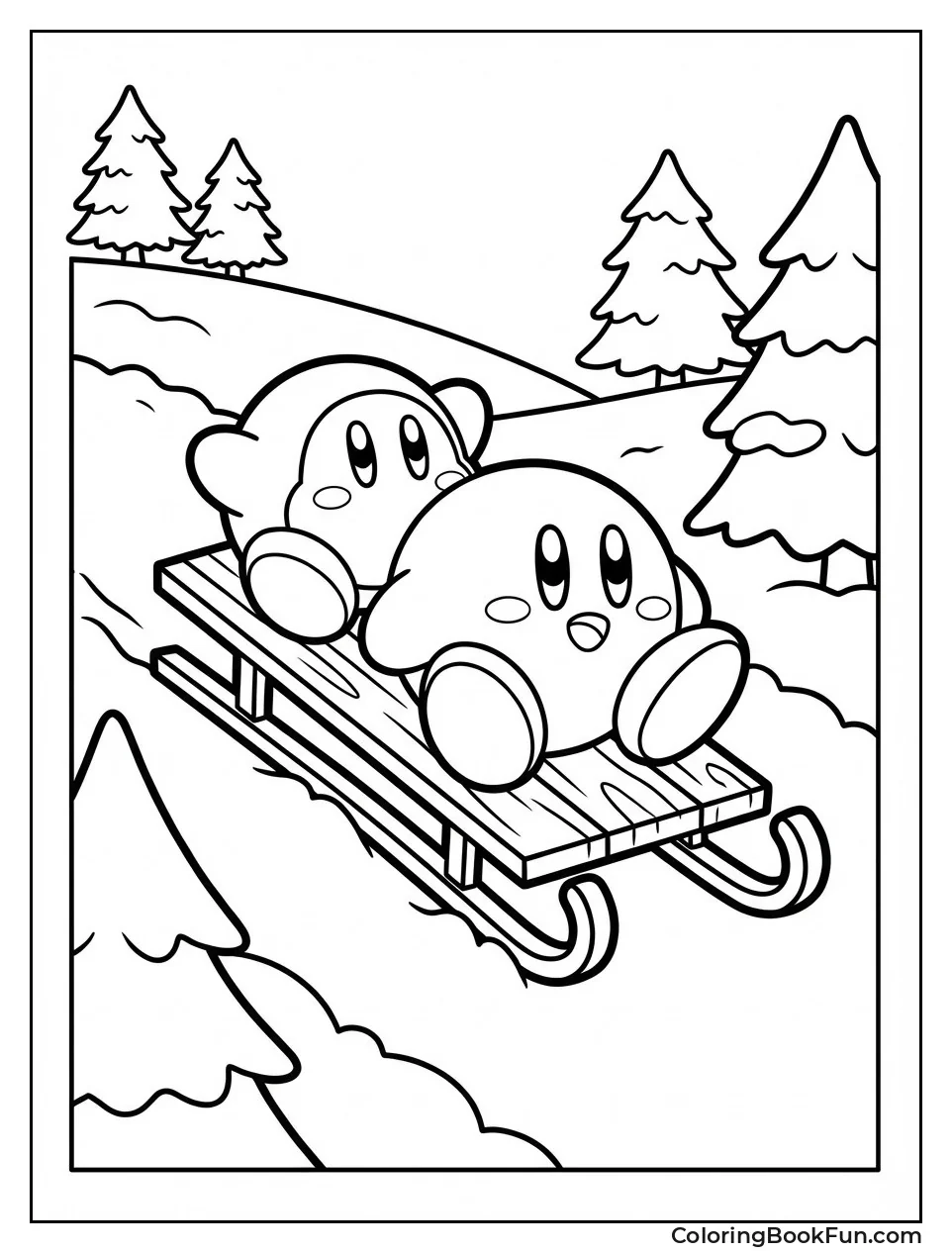Kirby Sleds Snowy Hill