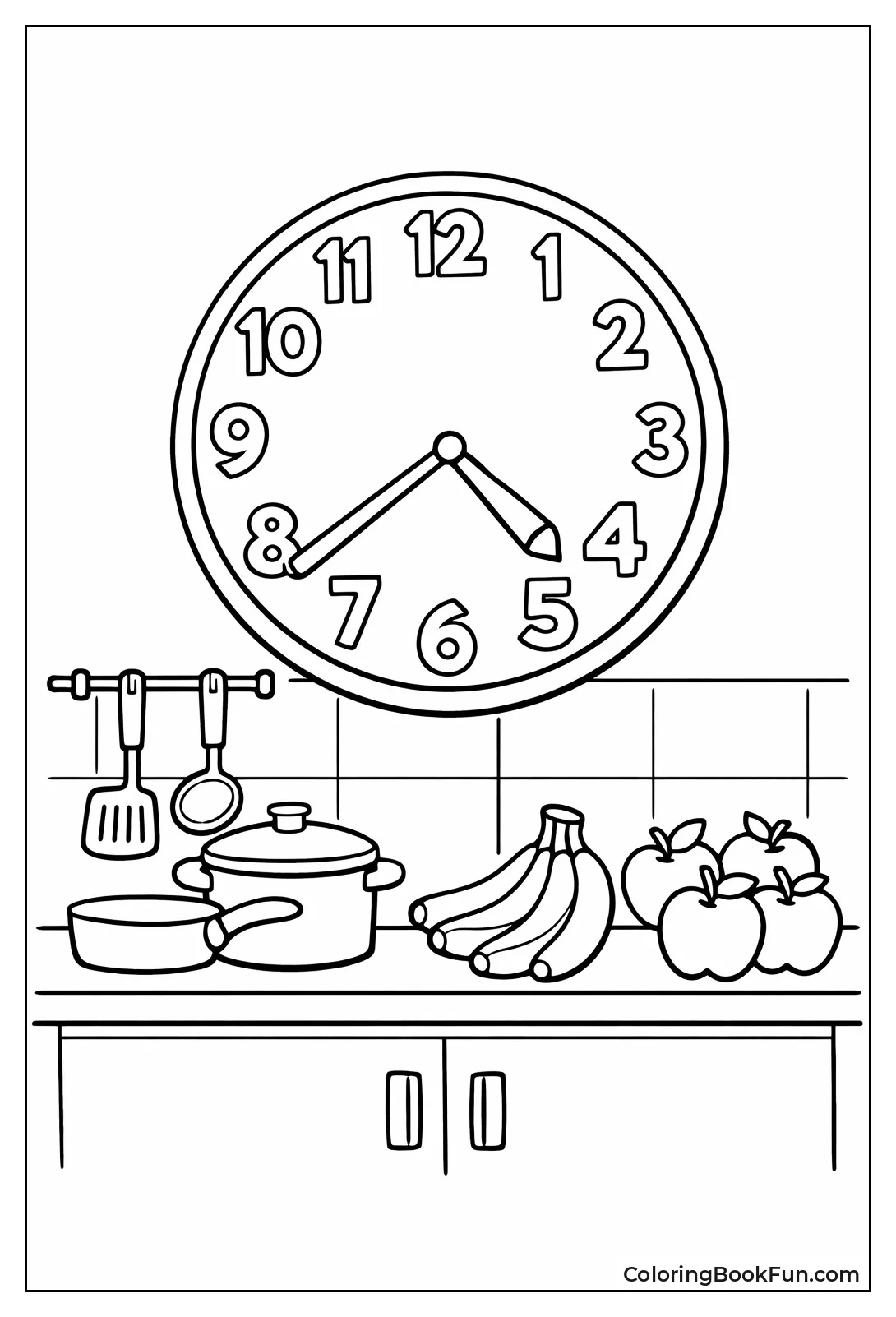 Kitchen Clock with Fruits