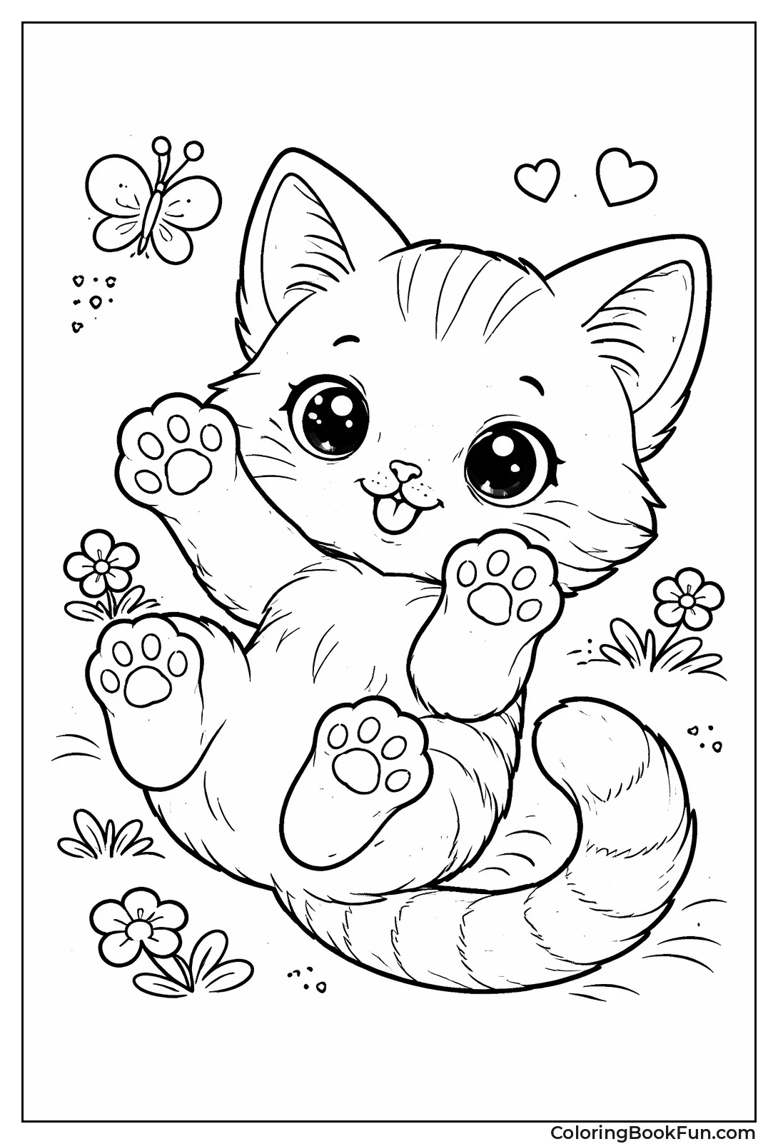 Curled Tiny Baby Cat