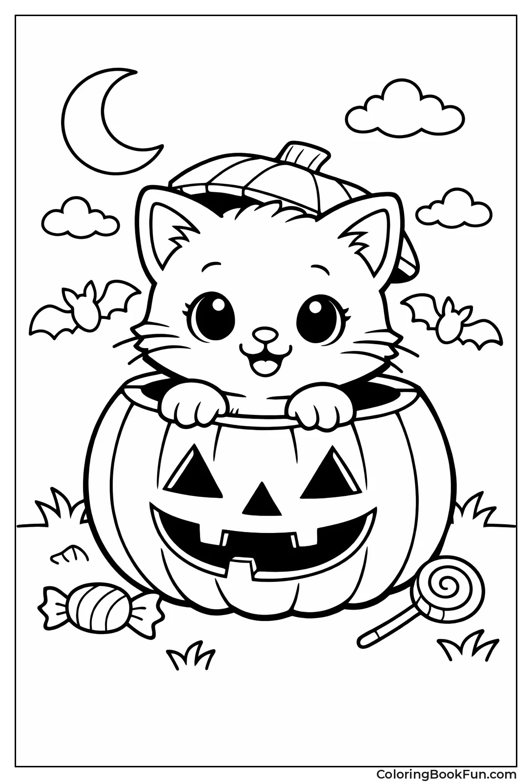 Kitten in Pumpkin Jack-o-Lantern