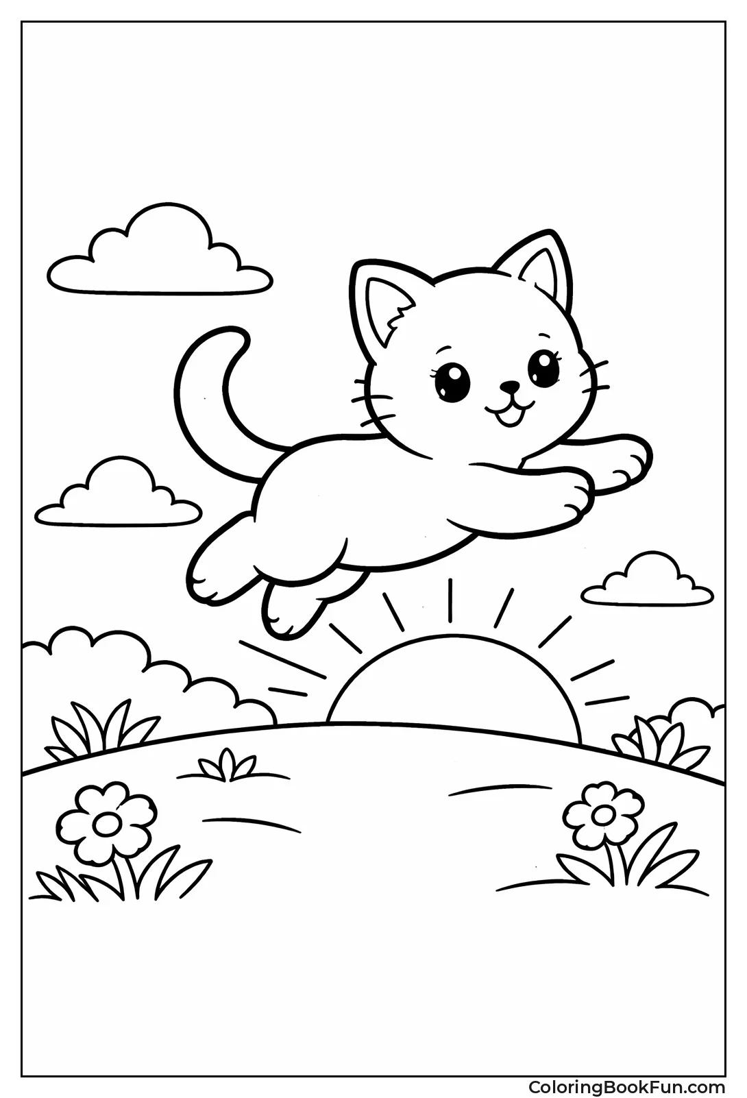 Leaping Kitten Silhouette