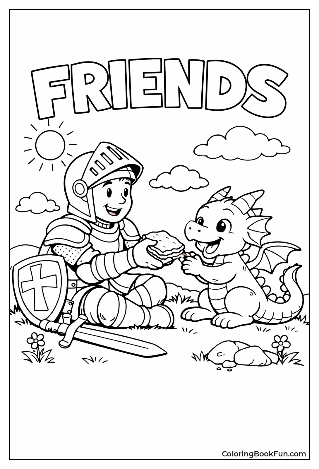 Knight Friends with Dragon