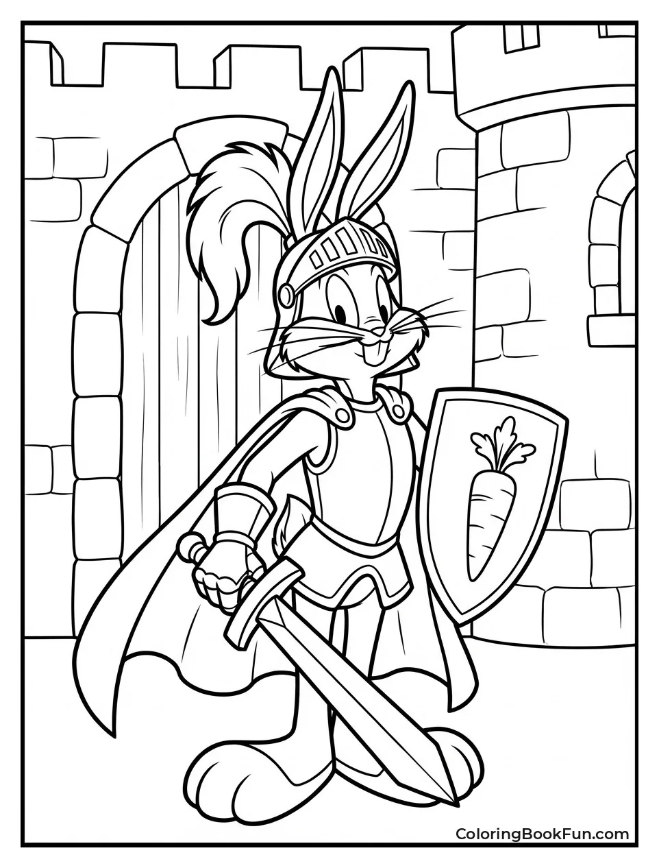Knight Bugs Bunny Holds Sword