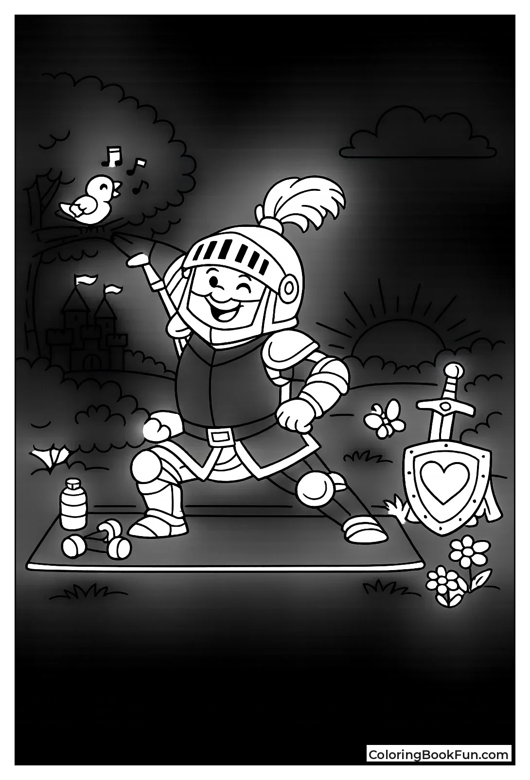 Knight Stretches in Garden