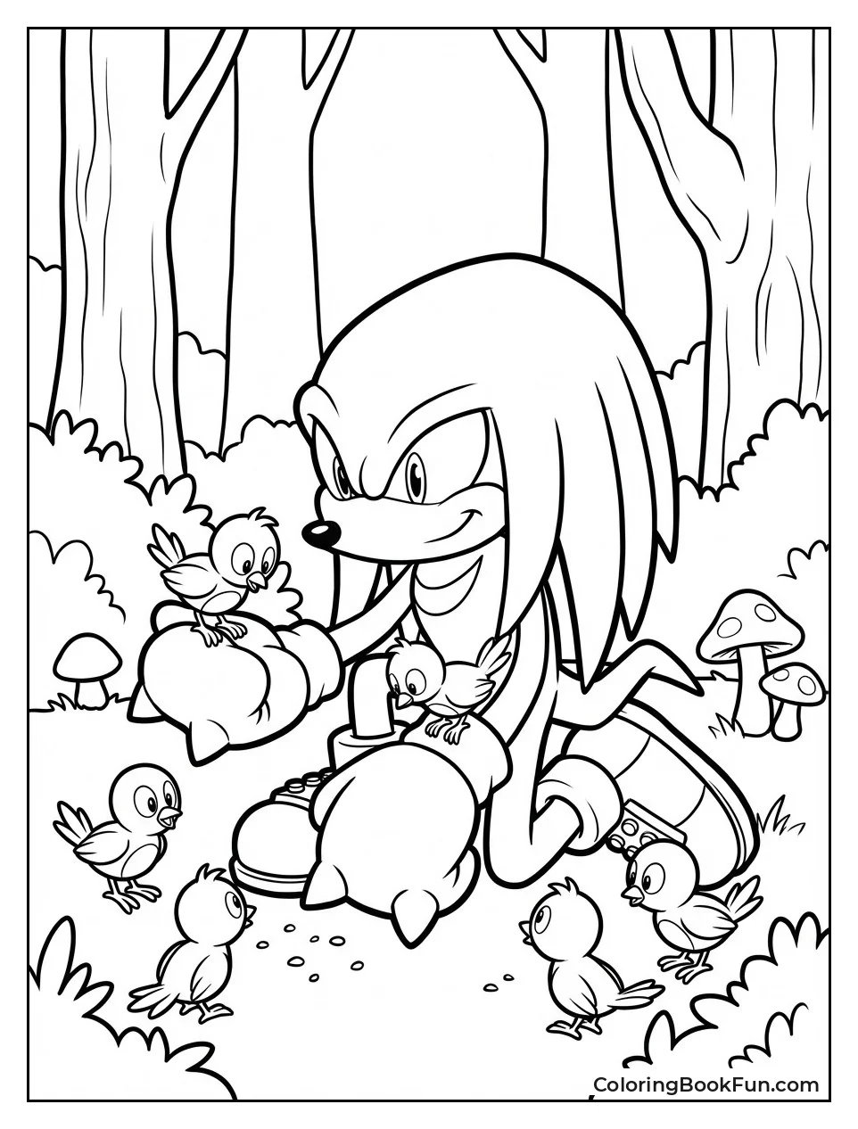 Knuckles Feeding Flicky Birds