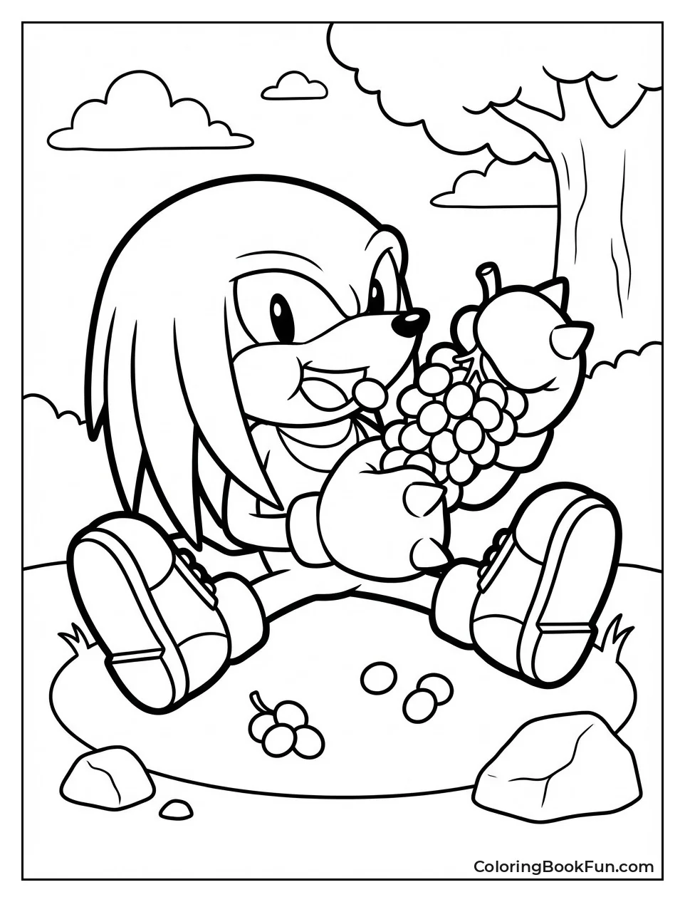 Knuckles Eating Bunch of Grapes