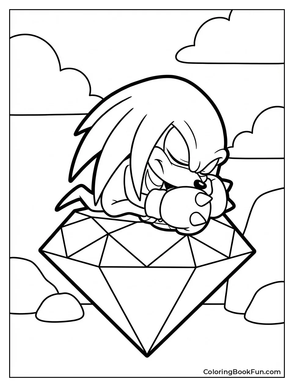 Knuckles Sleeping on Master Emerald