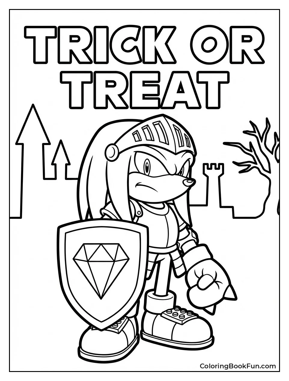 Knuckles as Knight with Shield