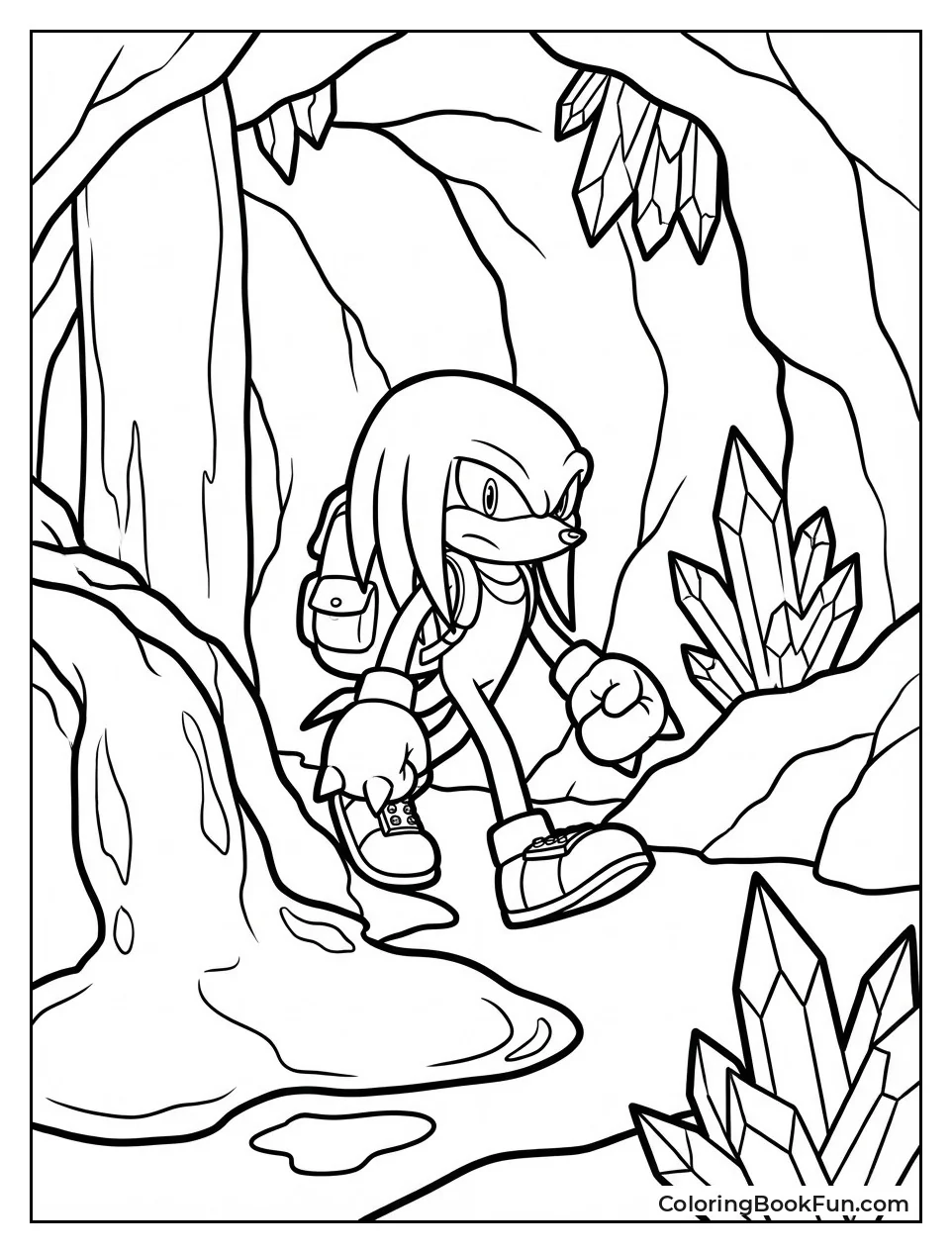 Knuckles Exploring Lava Cavern