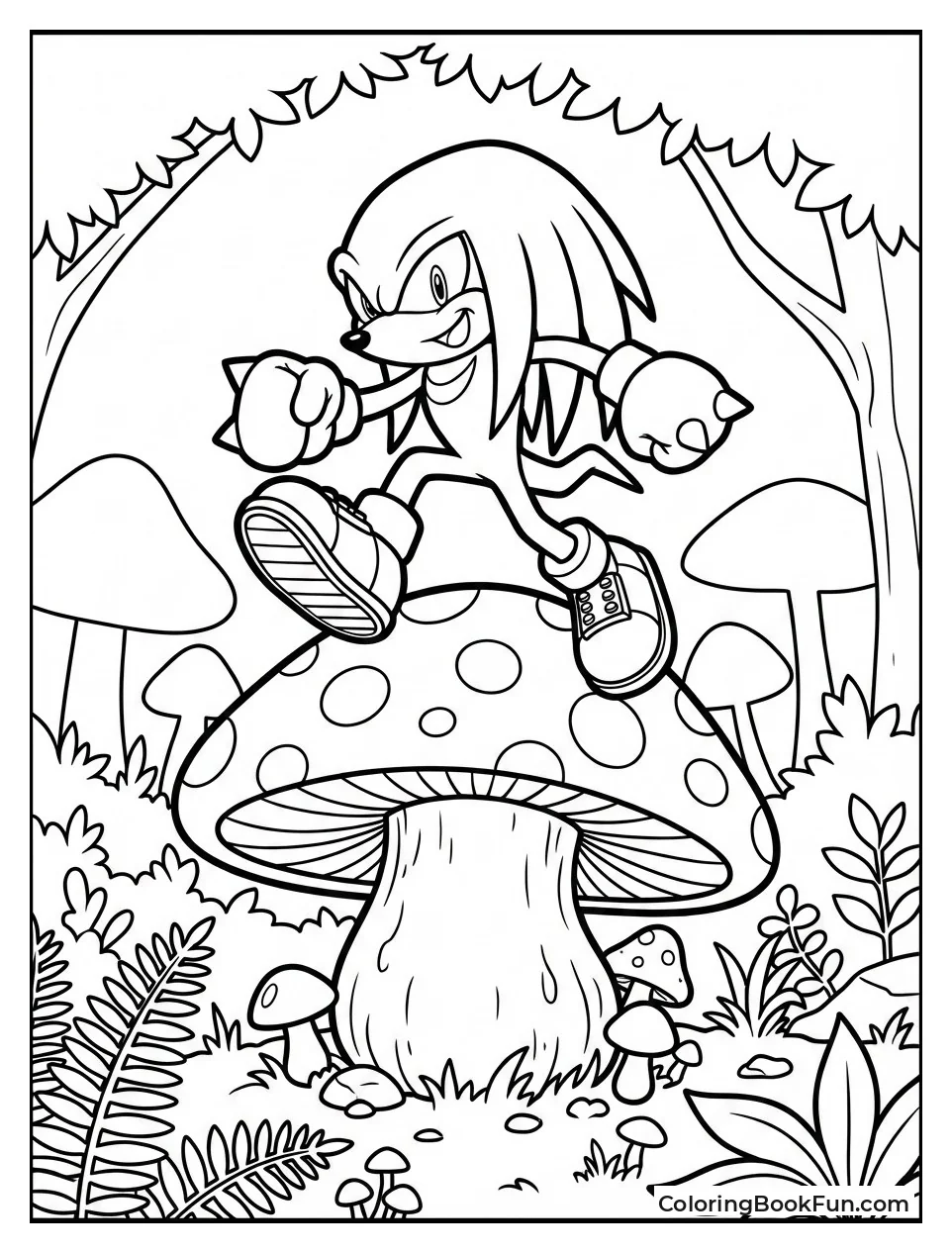 Knuckles Bouncing on Mushroom