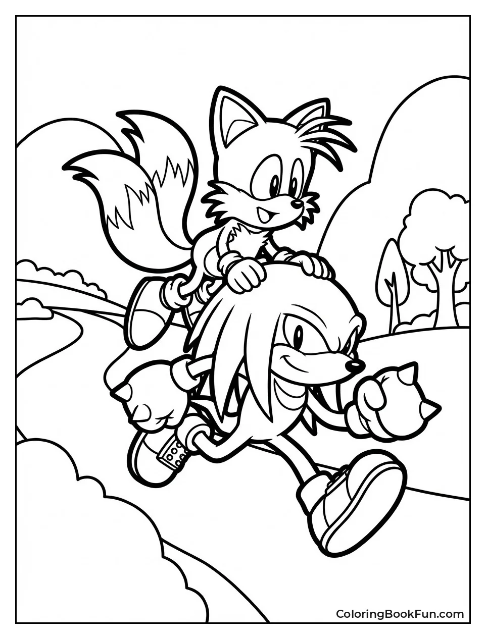 Tails Rides on Knuckles