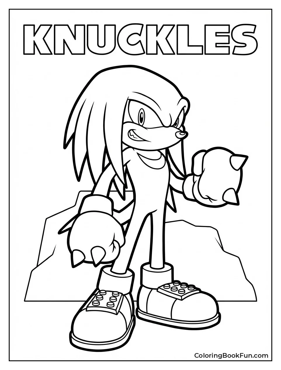 Knuckles Stands with Spiked Fists