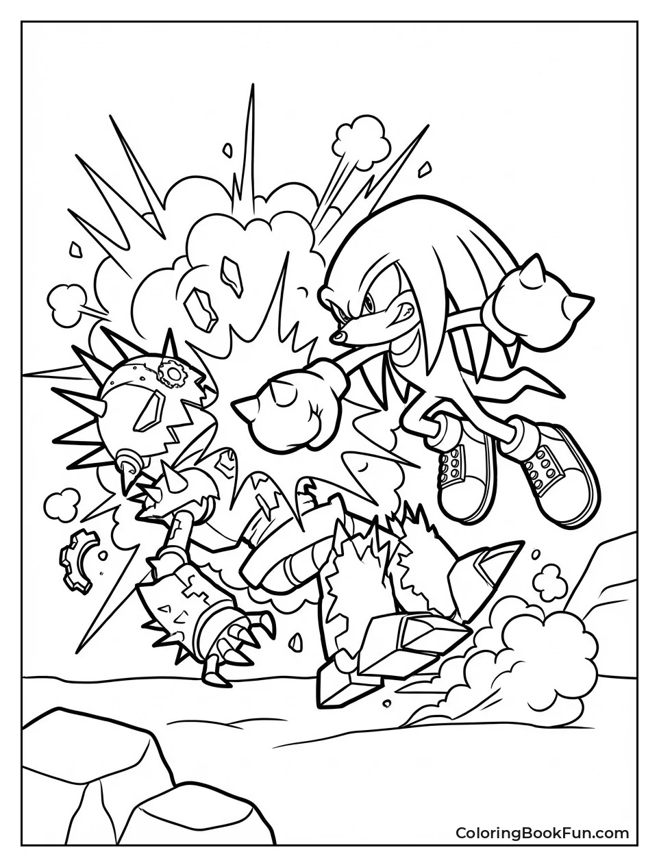 Knuckles Smashing Badnik Robot