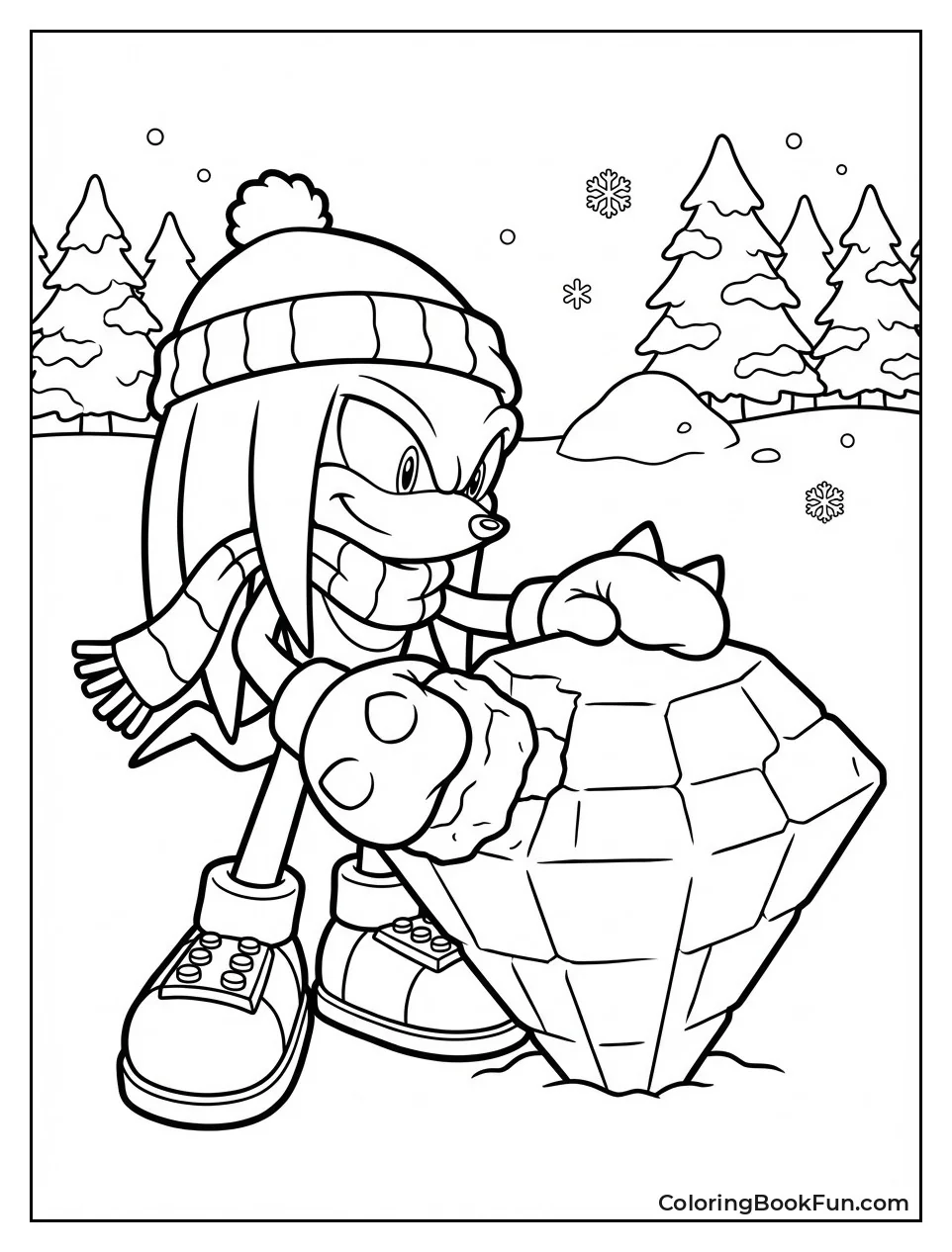 Knuckles Building Snow Emerald
