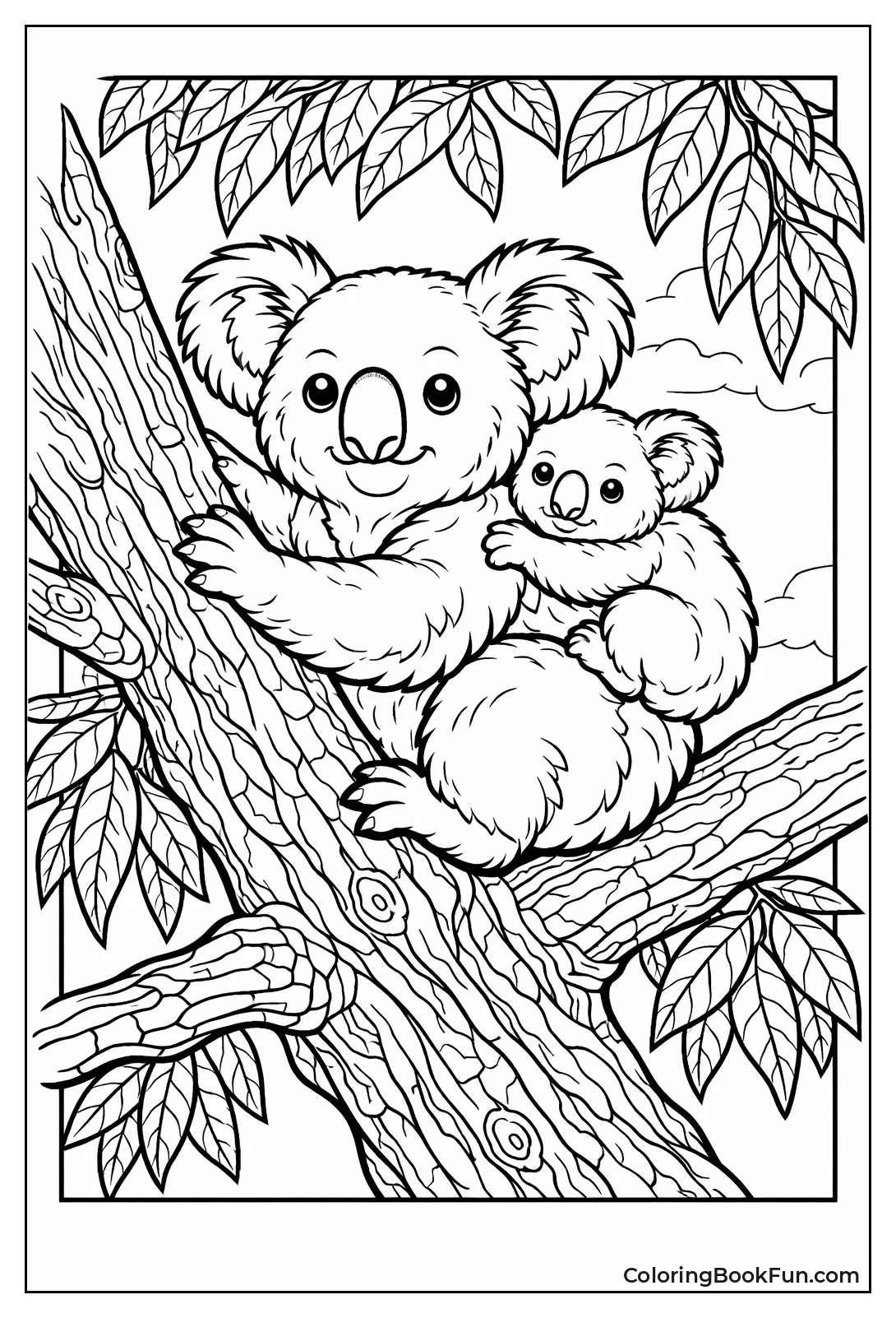 Koala Perched on Branch