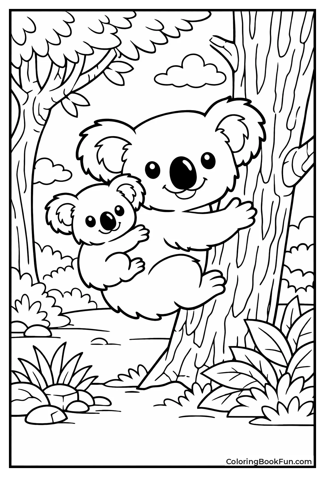 Koala in Forest Scene