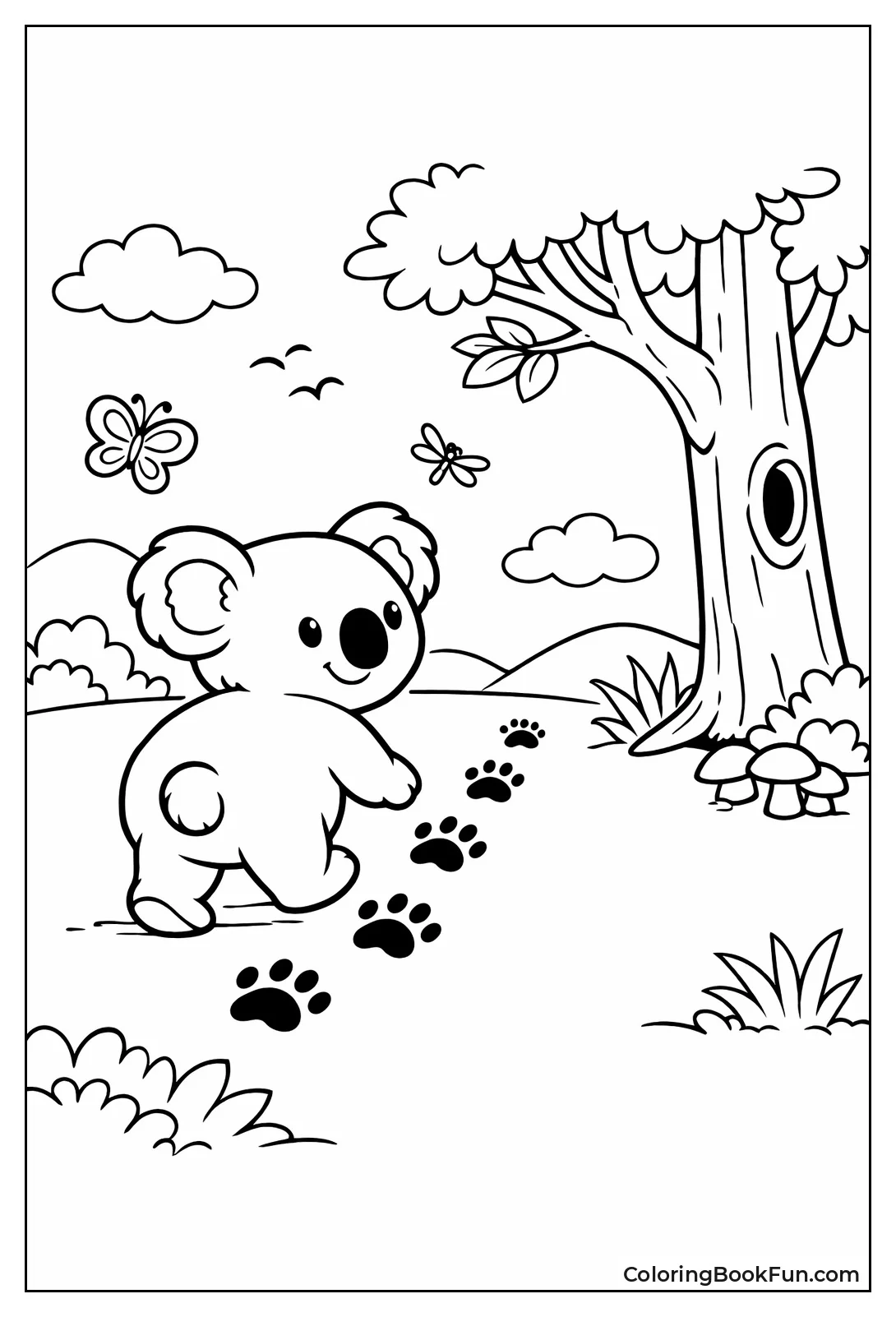 Koala Leaves Paw Prints