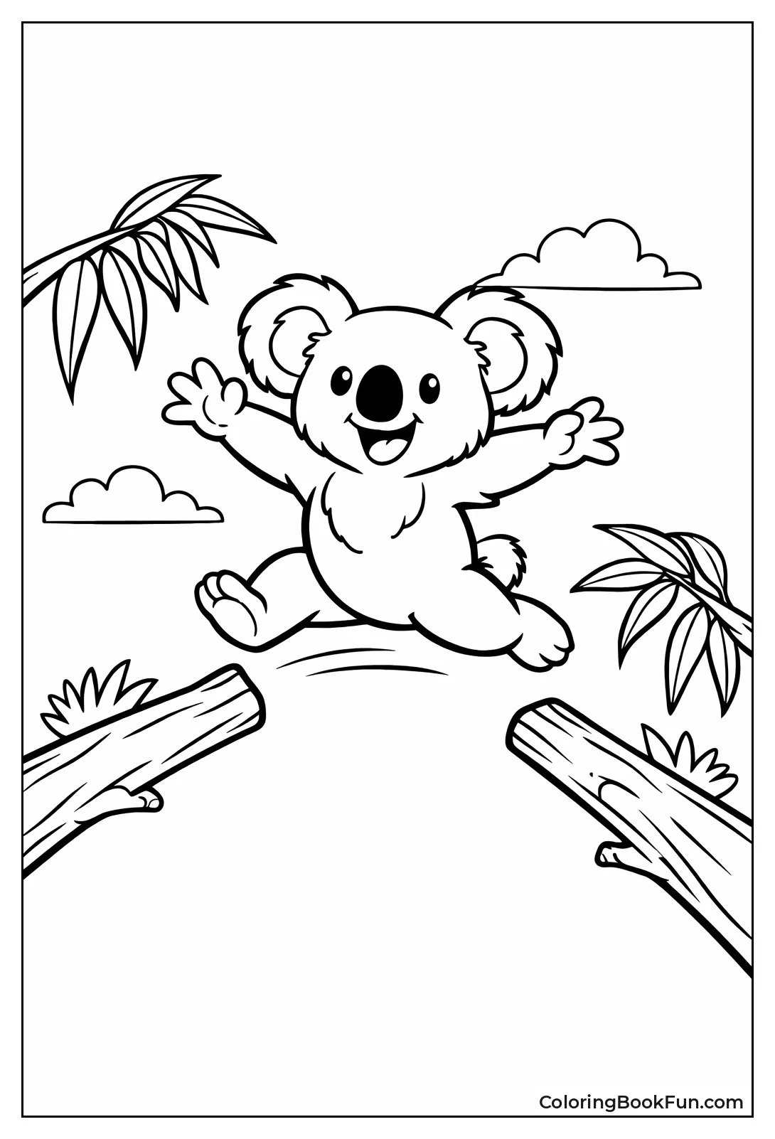 Koala Jumps Between Trees