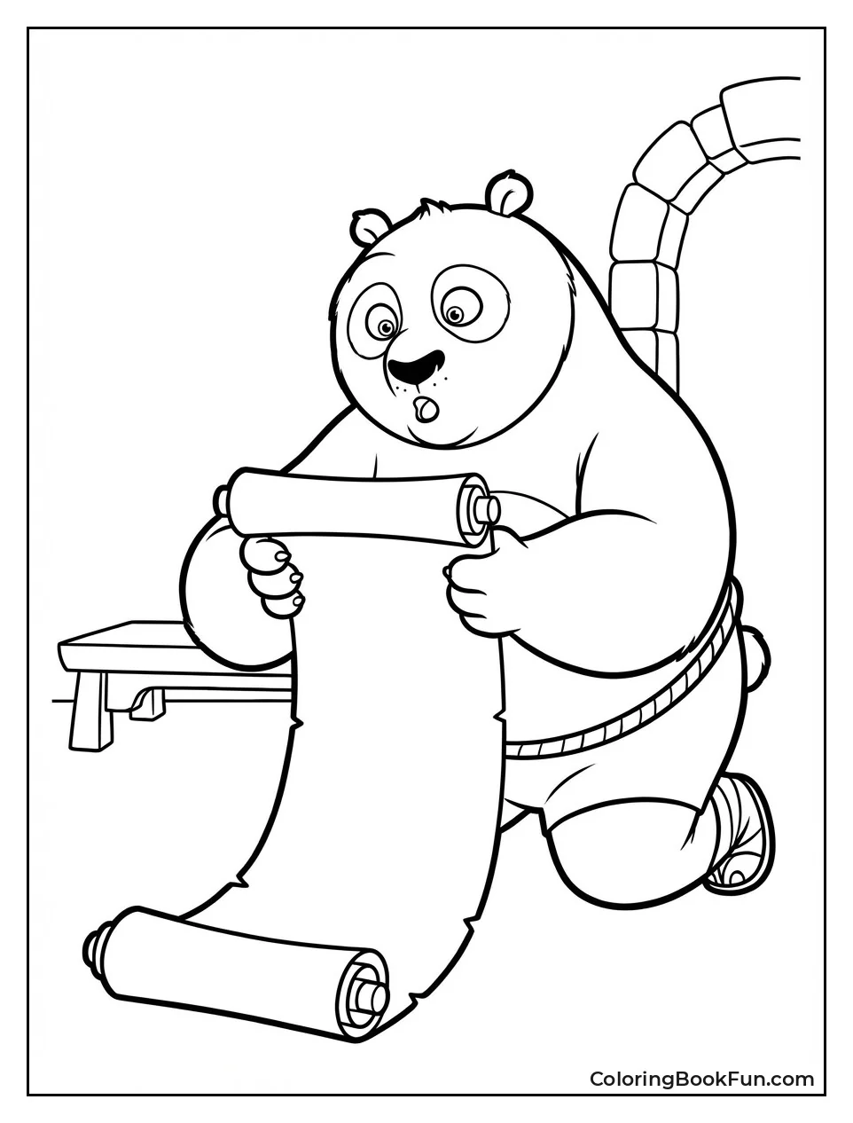 Po Unrolls Dragon Scroll