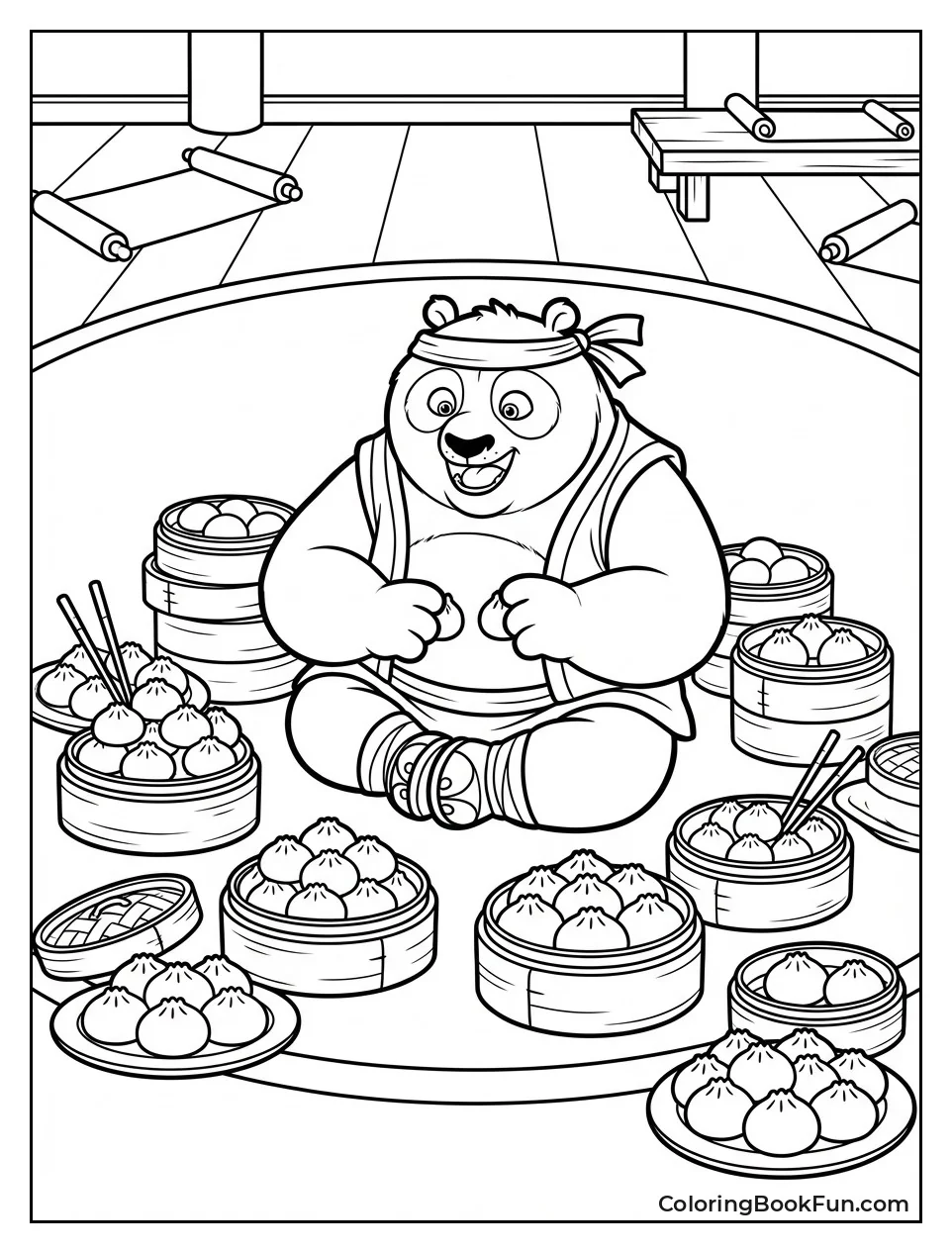 Po Surrounded by Dumplings