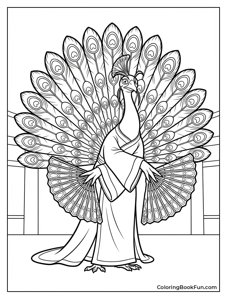 Shen Spreads Fan Feathers