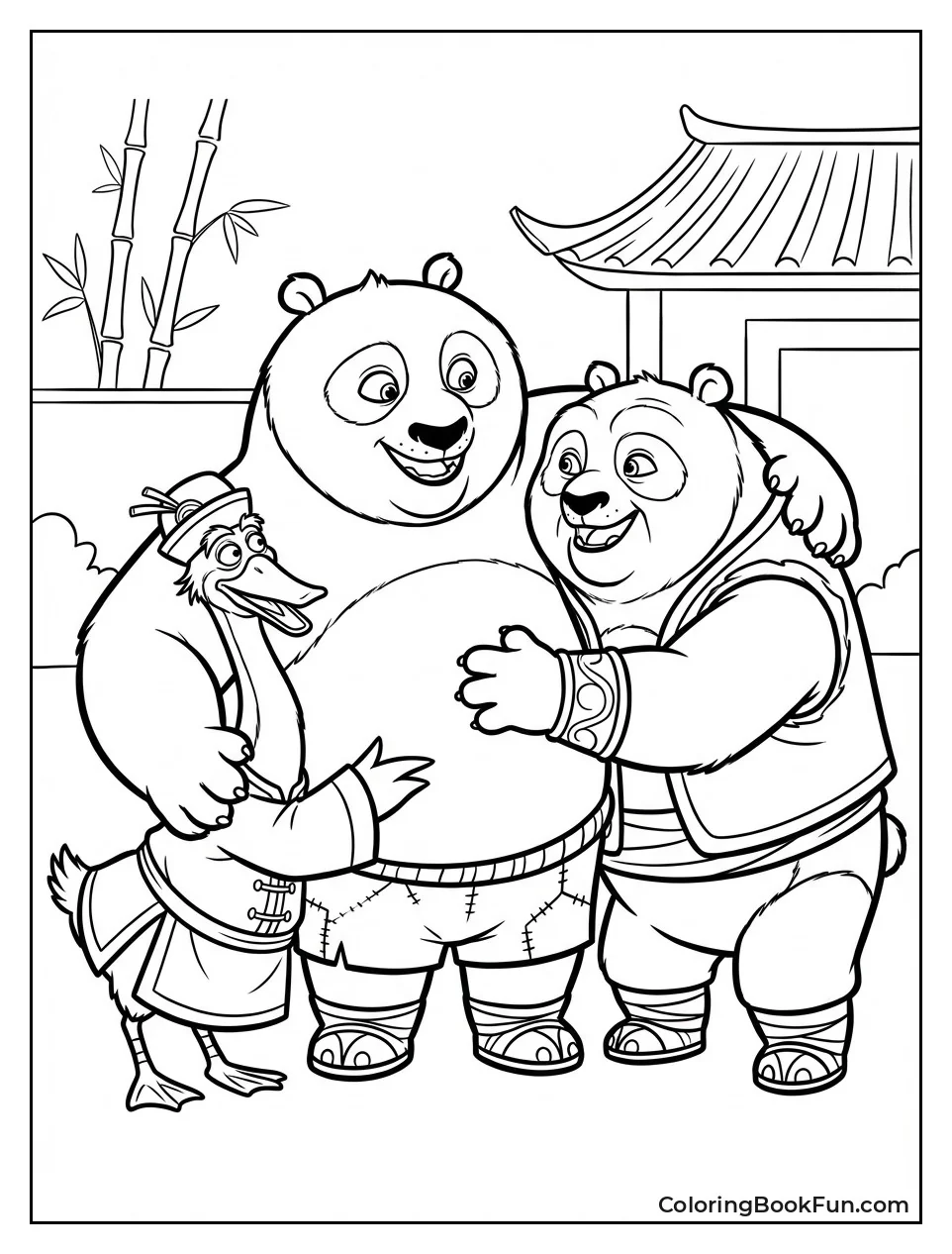 Po Hugs Panda Family