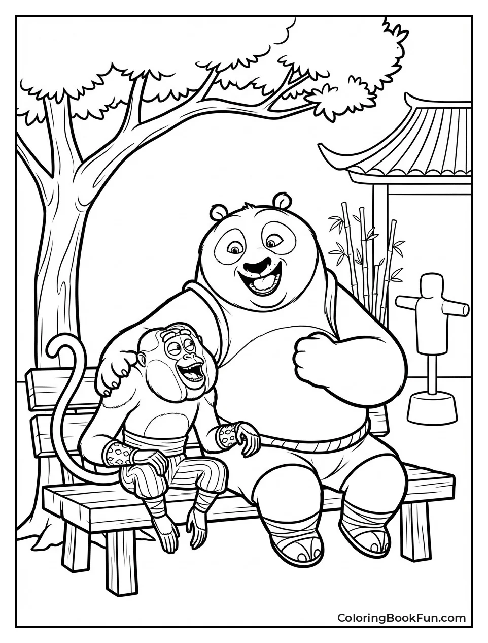 Po Laughs with Monkey