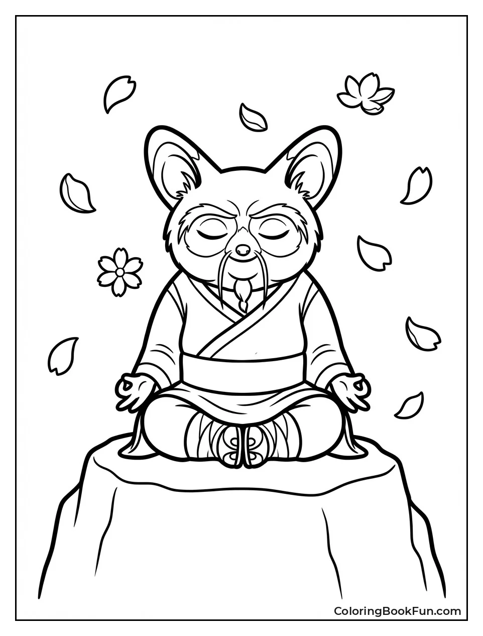 Shifu Meditates on Rock