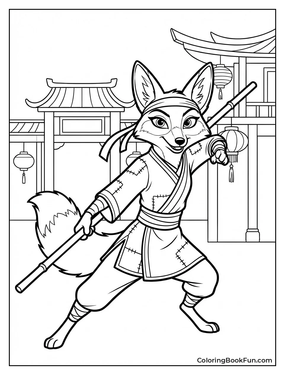 Zhen Fox Holds Staff