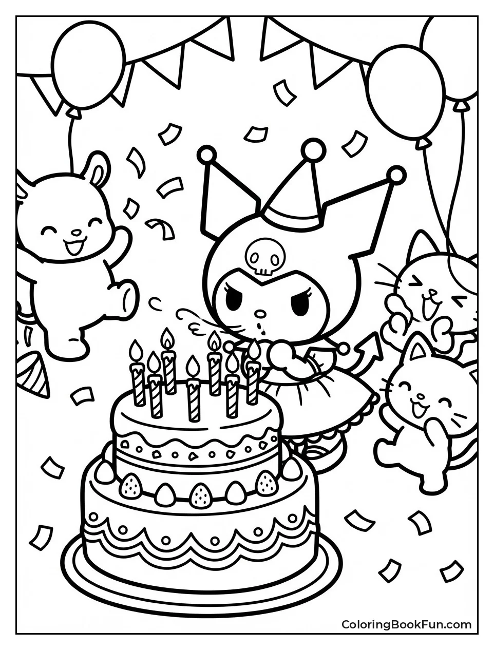 Kuromi Blows Birthday Candles